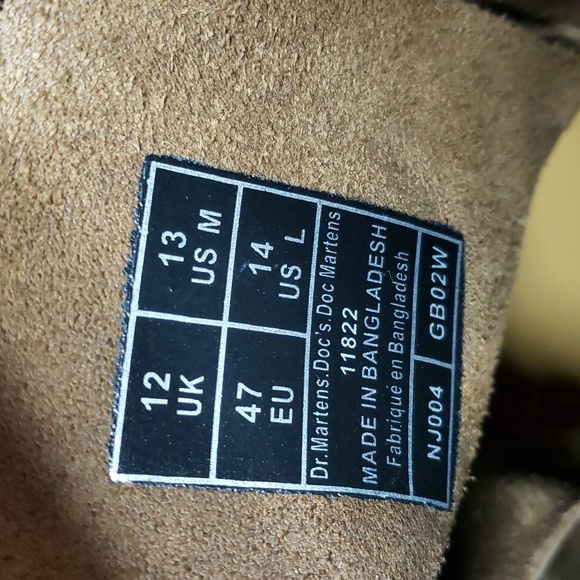 DR. MARTENS AIR WAIR 11822 BROWN OIL LEATHER 8 EYE LACE UP ANKLE BOOTS MEN'S 13 - Picture 15 of 16